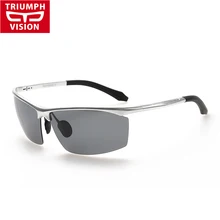 Trioo спортивные солнцезащитные очки, поляризационные, Для мужчин драйвер UV400 солнцезащитные очки для мужчин вождения черные очки Алюминий алюминиево-магниевого сплава