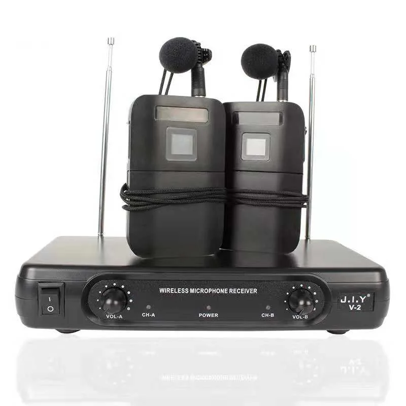 

Wireless microphone collar clip one for two wireless microphone computer TV audio performance