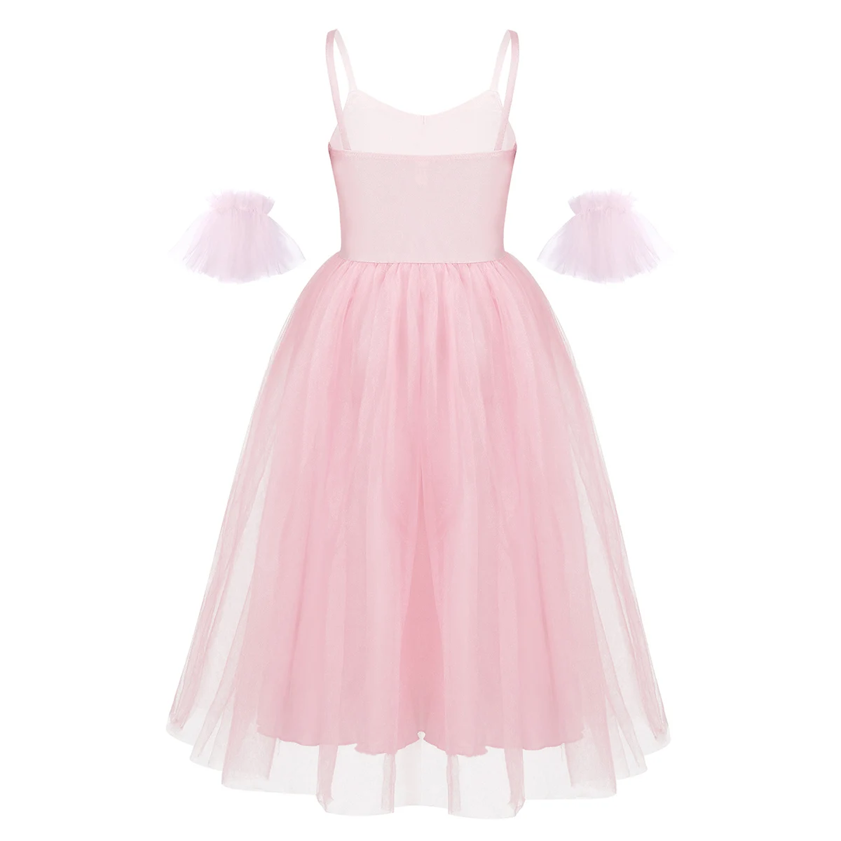 Billig Kinder Mädchen Ballerina Ballett Wettbewerb Romantische Stil Ballett Dance Kostüme Mesh Lange Tutu Kleid mit Rüschen Arm Ärmeln