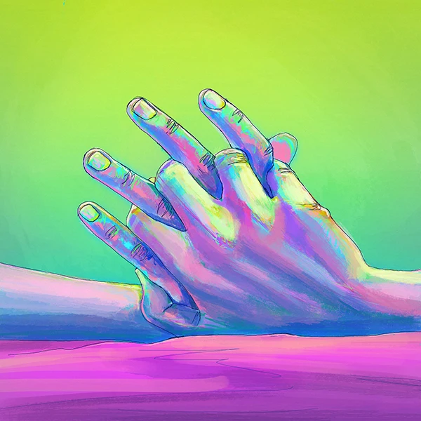 

Hand In Hand Love Psychedelic Poster Fabric Silk Posters And Prints For Home Decoration