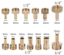 4 Pieces copper fitting 8mm10mm12mm 14mm Hose Barb x 1/2″ Female BSP Length 32mm Brass Barbed Fitting Coupler Connector Adapter