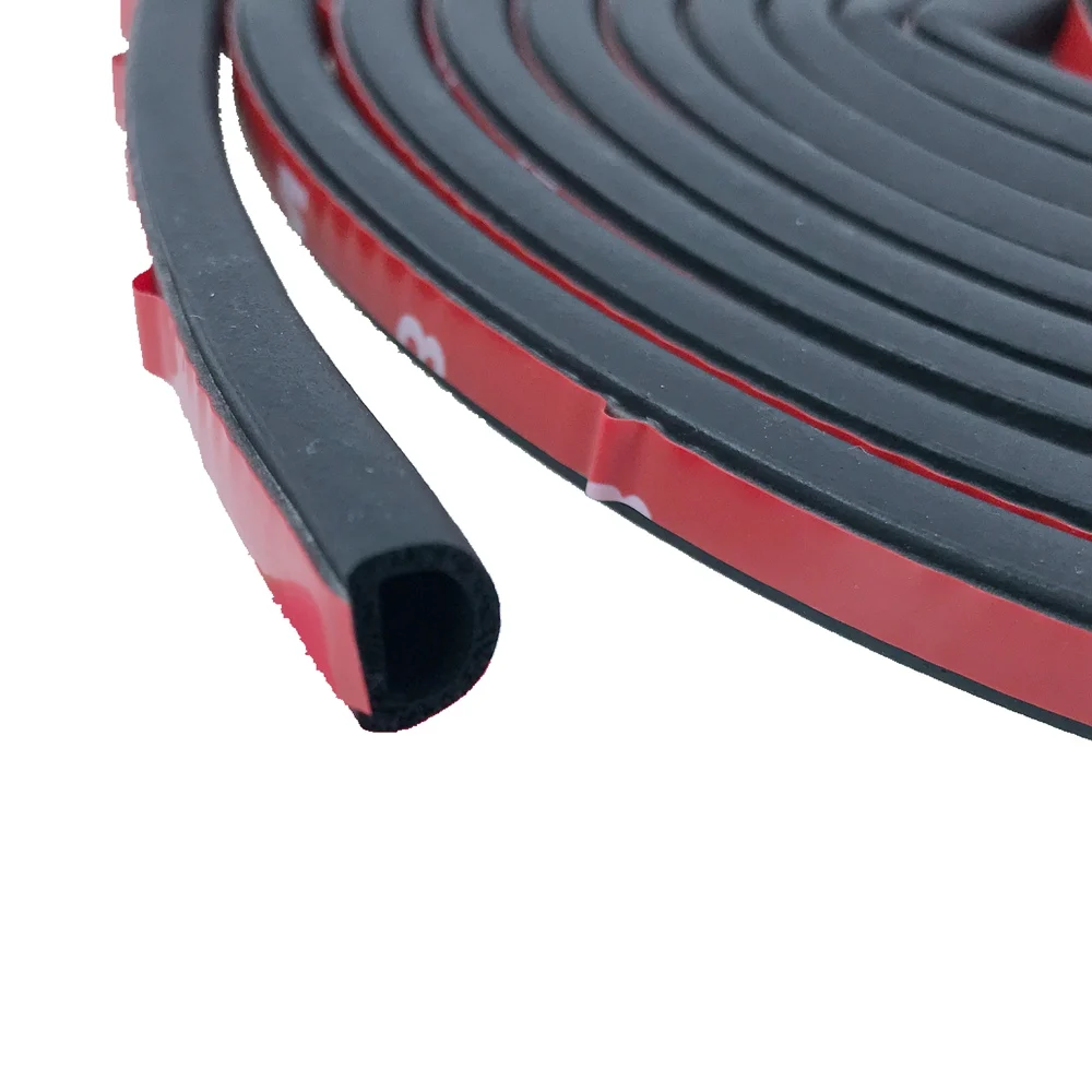

4 Meters Small D Type Noise Insulation Car Sound Insulation Auto Sound Deadener Car Door Engine Hood Trunk Decor Soundproof Tape