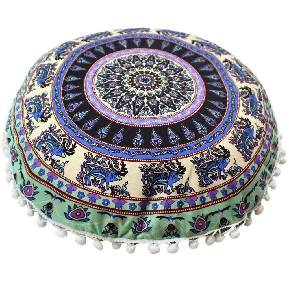 Индийские подушки с рисунком Мандала круглые богемные домашние подушки наволочки декоративные подушки украшения для дома подушки