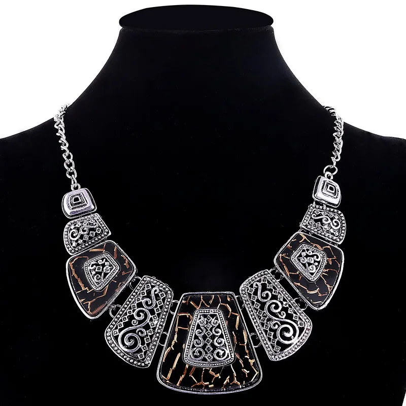 ZOSHI ожерелье, женское эмалированное геометрическое ожерелье, s& Подвески, винтажное золотое/Серебряное колье, массивное ожерелье, колье для женщин