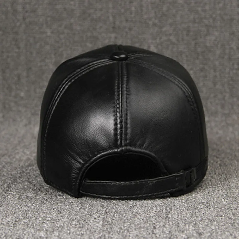 SILOQIN Мужская зимняя кожаная шапка, теплая Бейсболка из натуральной кожи, s для мужчин, Балаклава, бейсболка с козырьком, кепка, регулируемый размер, шапка для папы