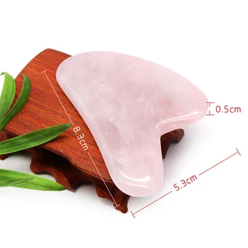 

Rose Quartz SPA Facial Massager Scraping Acupuncture Face Massage Gua Board Beeswax Manual Massage Tool