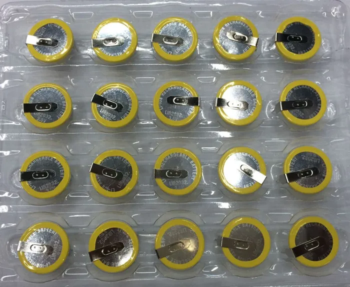 

Cncool 50pcs/ lot LIR2032 3.6V horizontal fillet welding foot battery LIR2032 coin cell battery welding foot fast shipping