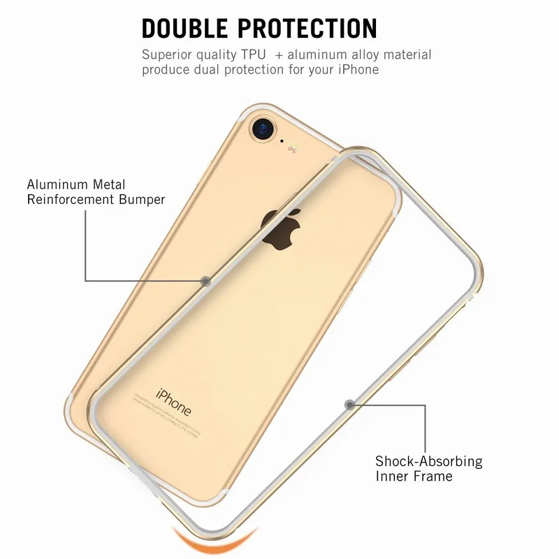 Ascromy For iPhone 6 Case Protective Aluminum TPU Hybrid Bumper Frame Silicone For iPhone 6s Plus 6 S 6plus Rubber Accessories (2)