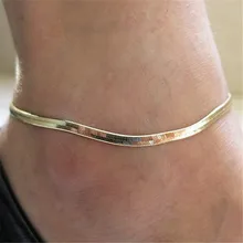 Модная женская бижутерия ножной браслет с золотой цепочкой с узором «елочка» настраиваемый Шарм браслет леггинсы браслет бижутерия для ног