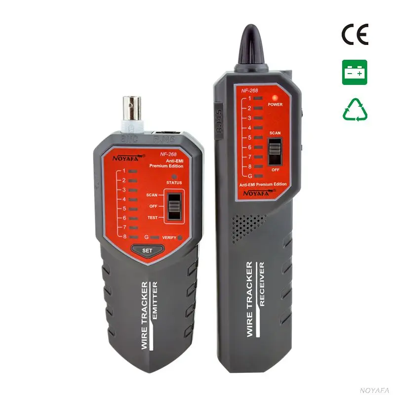 

NOYAFA NF-268 Network Cable Tester Wire Tracker Network Telephone Cable Tracker Wire Toner Tracer Tester with Anti-jamming