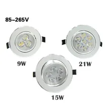 1 шт. AC85V-265V 9 Вт/15 Вт/21 Вт потолочный Epistar Светодиодный светильник встраиваемый Точечный светильник+ светодиодный драйвер для домашнего освещения Прямая поставка