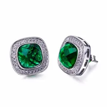 2017 Nuevos pendientes de la manera Minimalista! precio Más Bajo Mejor calidad de Platino plateado Plaza de Sintético zirconia pendientes del perno prisionero de Lujo