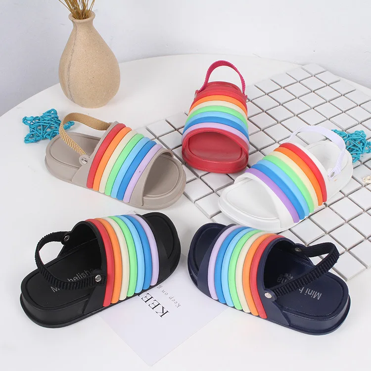 rainbow kids slippers
