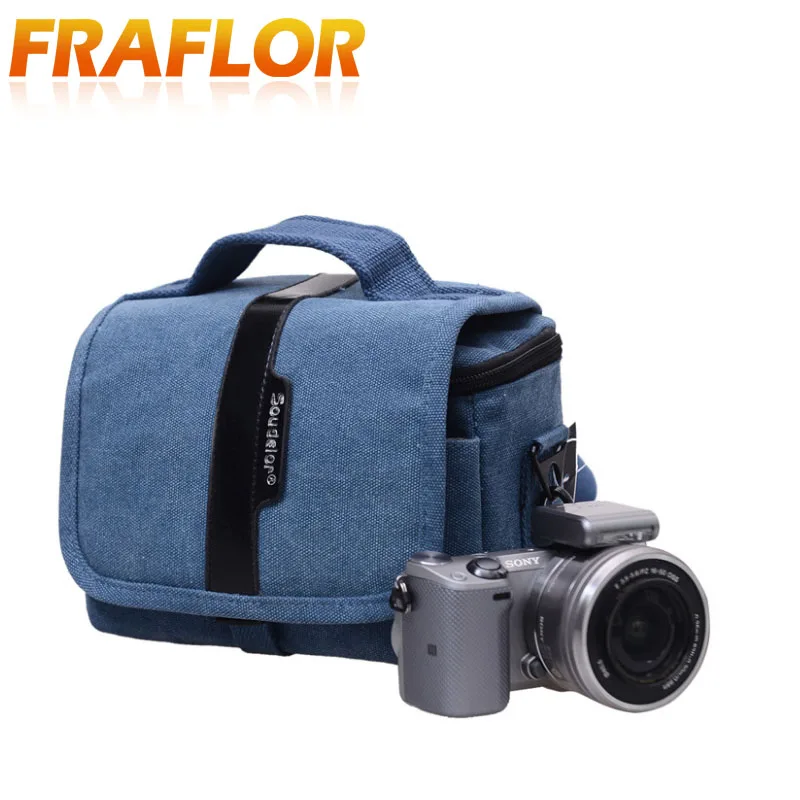 

New Retro Cloth Waterproof Shoulder Portable Photography Package DSLR for Sony Nikon Canon Canvas Micro Single Messenger Bag