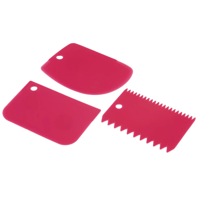 3 шт./компл. пластиковые тестоглазные скребок для мастики выпечки простой Гладкий