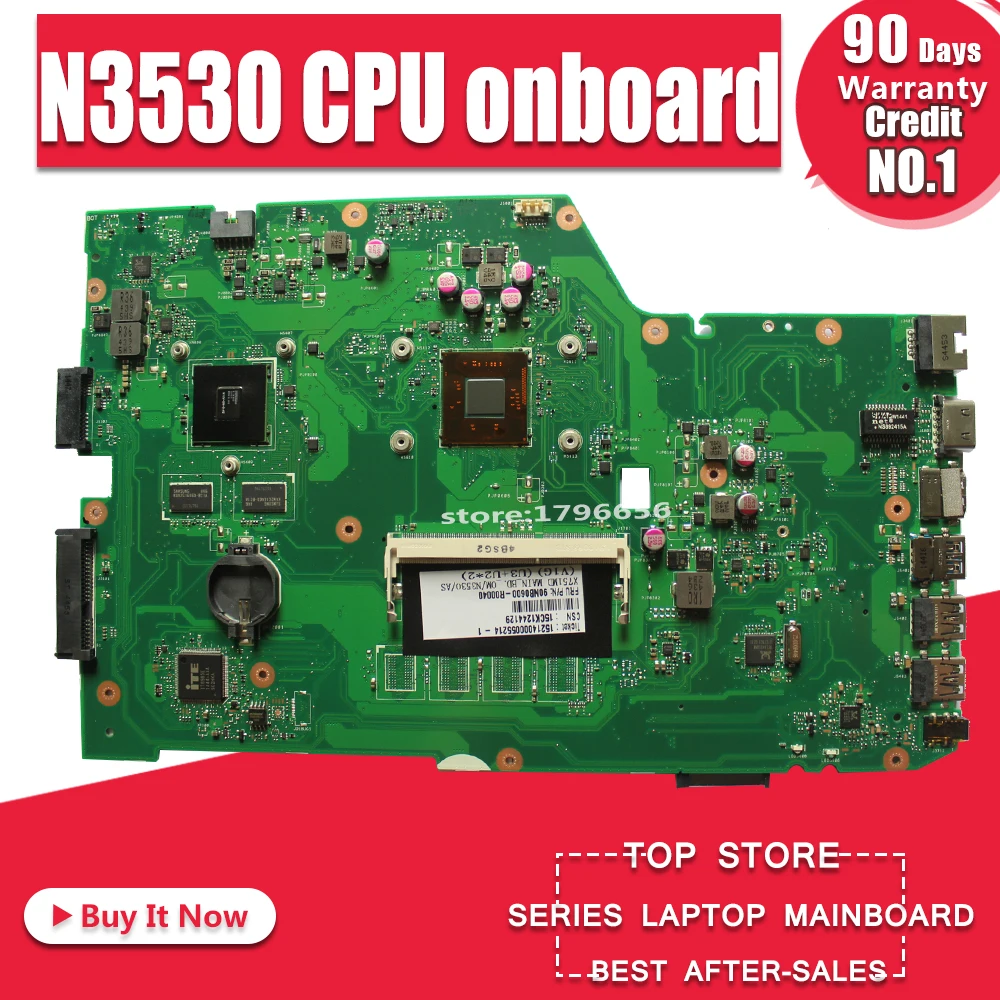 SAMXINNO ل ASUS X751MD rev2.0 اللوحة المحمول مع N3530 وحدة المعالجة المركزية على متن SAMXINNO ل ASUS X751MD rev2.0 اللوحة المحمول مع N3530 وحدة المعالجة المركزية على متن