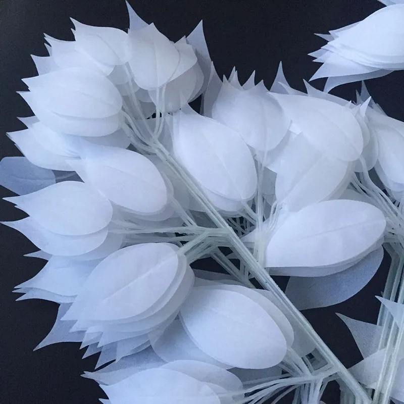 Decor flower white silk artificial leaves home decoration leaves for wedding party arch wedding vintage supplies Decor flower white silk artificial leaves home decoration leaves for wedding party arch wedding vintage supplies