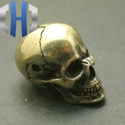 Brass Skull Head Three Links DIY Pendant Umbrella Pendants Personalized Accessories EDC Knife Beads