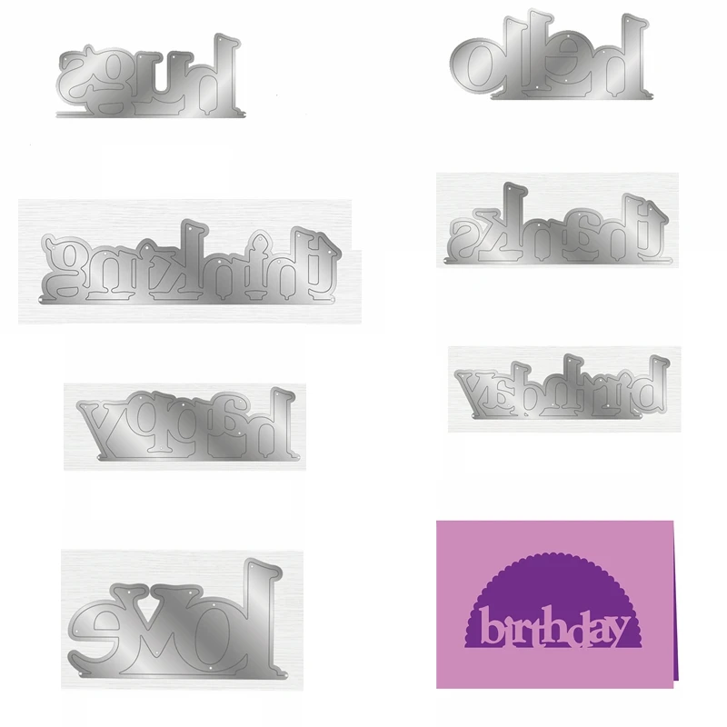 

Hello Love Thanks Phrases Cutting dies DIY Scrapbooking Photo Album Embossing For Gift Card Making supplies Handcraft 2019