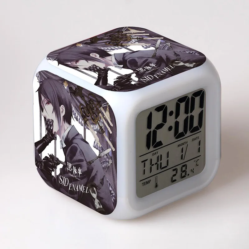 Black Butler Anime Figure Alarm Clock LED Colorful Flash Touch Light