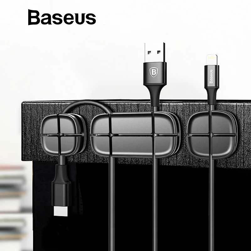 

Baseus Cable Protector Silicone USB Cable Management Earphone Charge Cable Organizer Desktop Wire Cord Holder Cable Winder Clip
