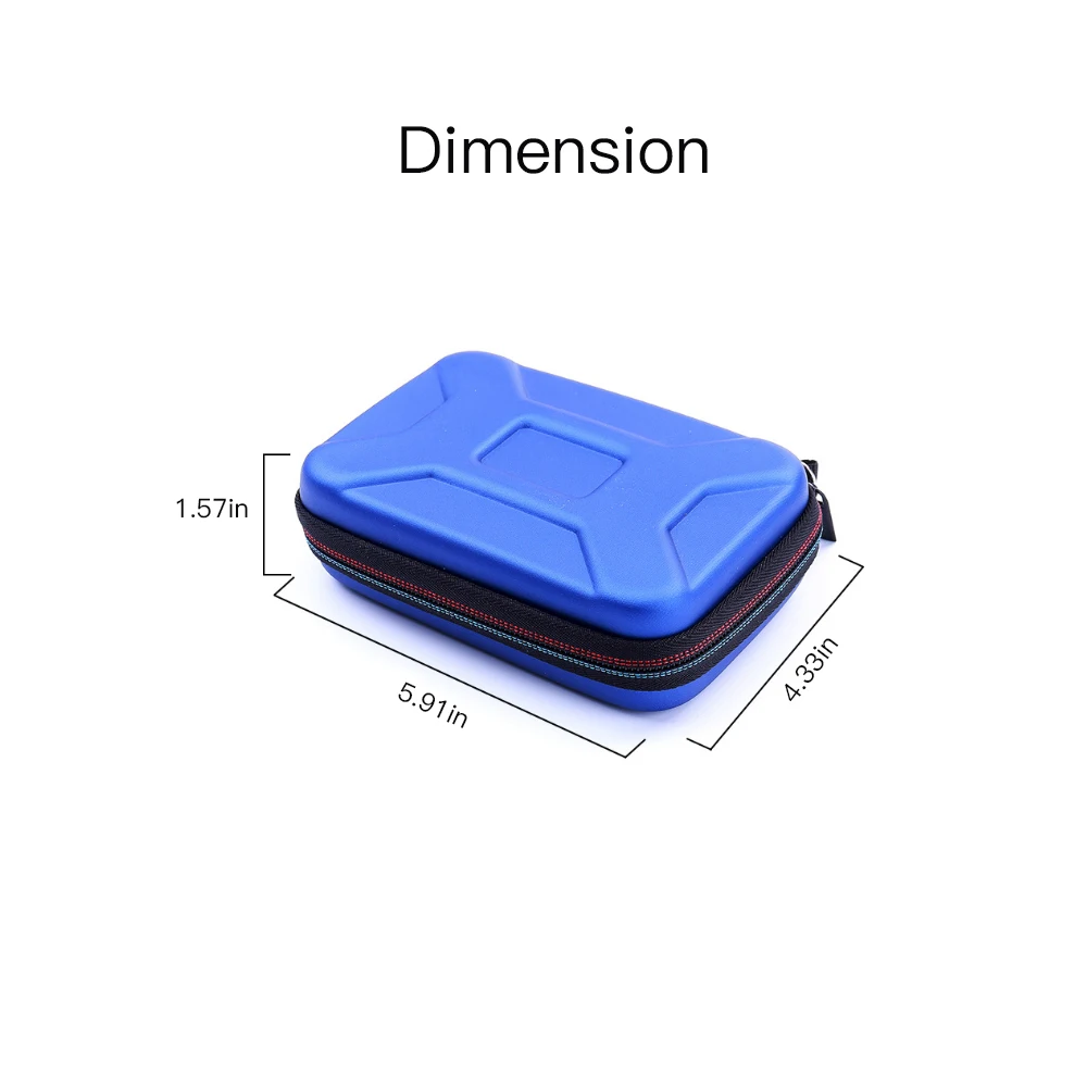 Жесткий Чехол для внешнего жесткого диска Сумка 2,5 дюйма водонепроницаемая и Ударопрочная сумка для хранения с сетчатым карманом(черный/синий