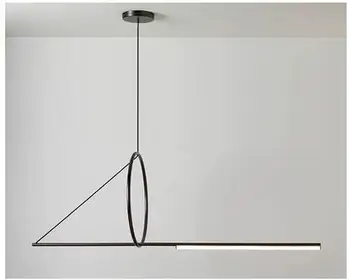 

Nordic creative personality chandelier round geometric wrought iron simple living room bedroom lamp