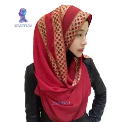 Новый мусульманские банданы вискоза моды мусульманский шарф Шелковый шифон популярны платки мусульманский хиджаб шарф Исламская