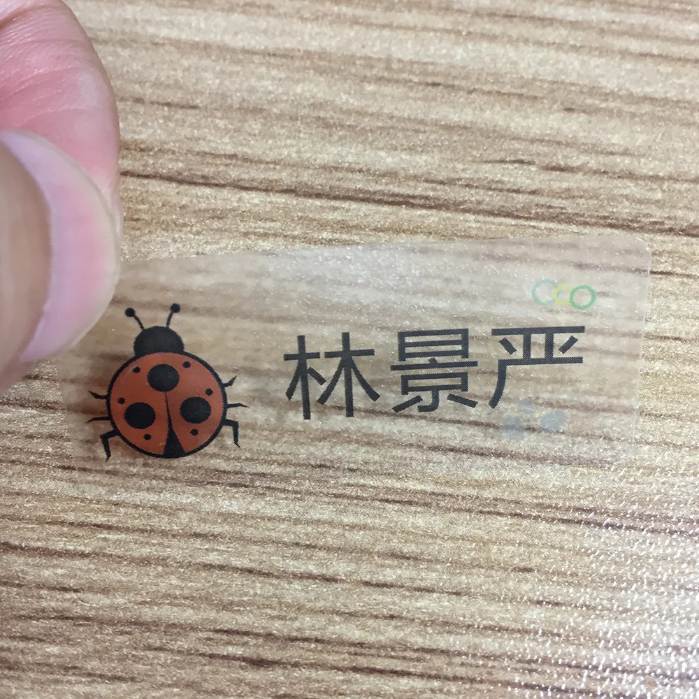 

Transparent Name Stickers Water Proof Customize Decals Name Labels Tags Business Labels Children Stickers 3 sizes in 1 piece