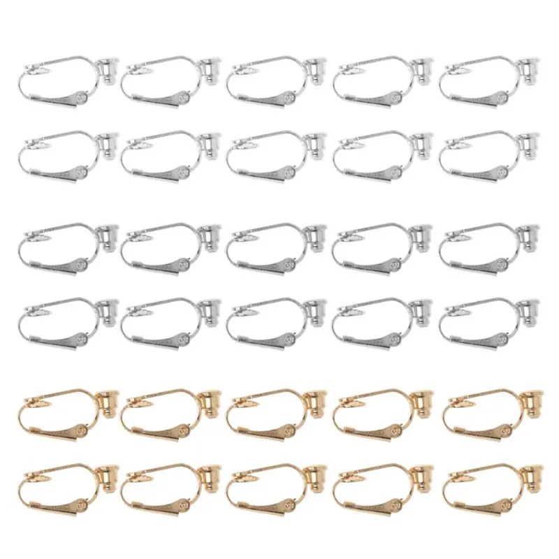 

10 Pieces Clip-on Earrings Converters with Post Non-Pierced Ears Jewelry Making