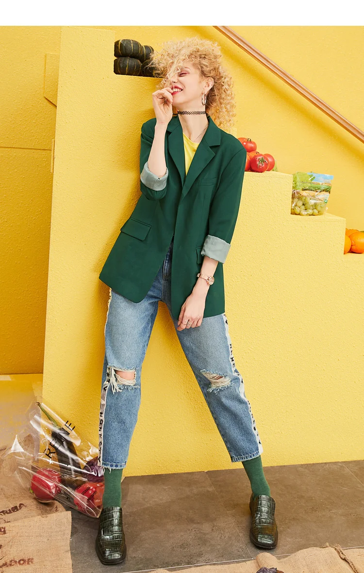 ELFSACK Spring New Oversized Jeans Woman Casual Straight Cotton Women Trousers Mid Waist Light Loose Ladies Plaid Pants