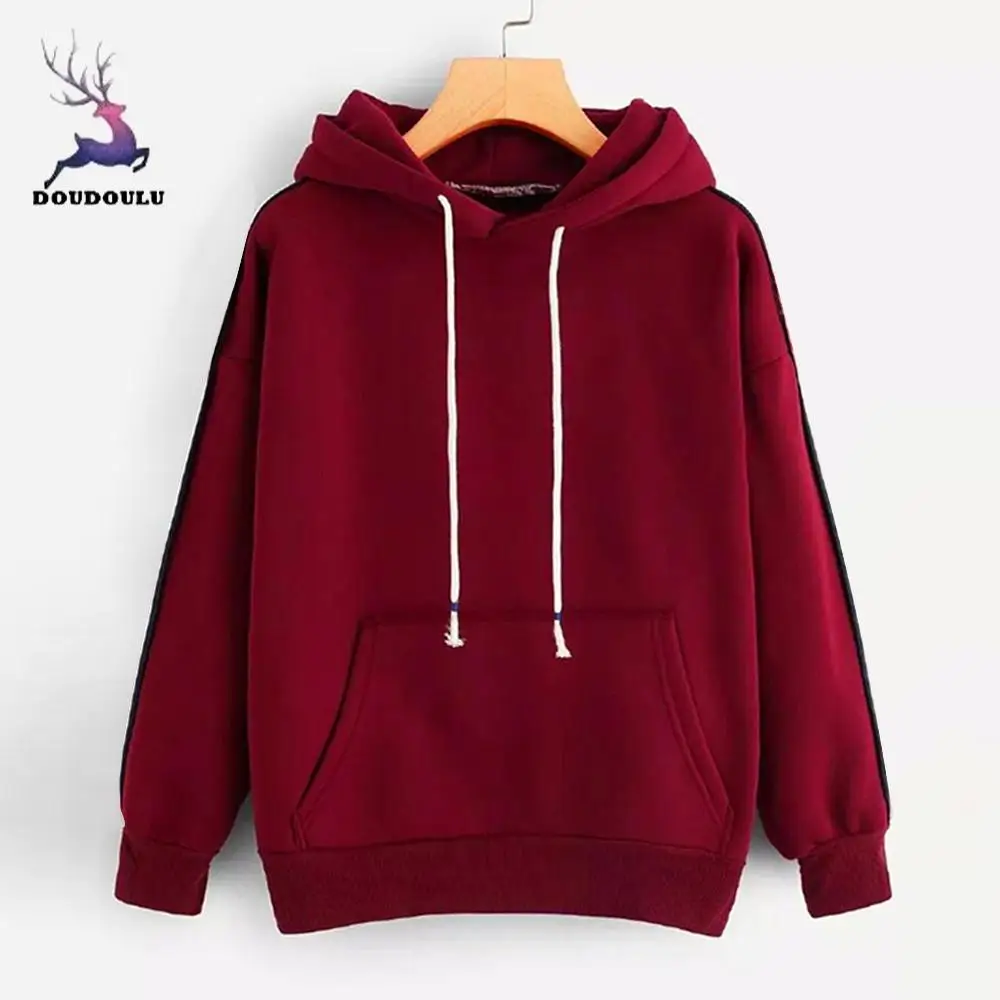 Women O Neck Hoodie Jumper Long Sleeve Sweatshirt Pullover