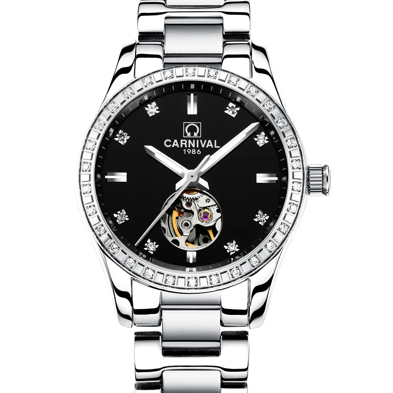 Relógio Automático para Mulheres Carnaval Novo Luxuoso Marca hd Luminoso Calendário ou Turbilhão à Prova Dágua Safira de Alta Qualidade - Image 2