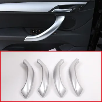 

4Pcs Matte Silver ABS Chrome Car Interior Door Handle Trim For BMW X1 F48 X2 F47 2016-2018 Car Accessories