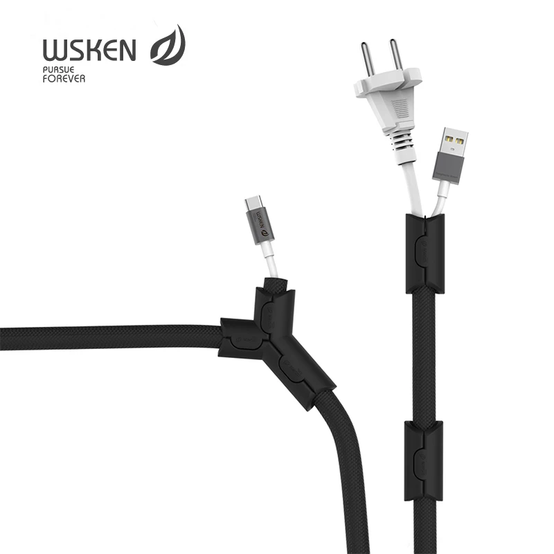 WSKEN cable organizer with 3m cable pipe Y pipe and l pipe arrange your cables cleand