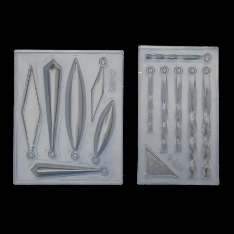 

Free shipping 2Pcs Earring Necklace Bar Pendant Silicone Mold Epoxy Resin Molds Jewelry Tools