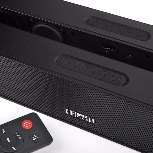 Soundbar Q5 Black 24W Updated Wireless Sound Bar 21 Inch Portable Bluetooth 4.2 Power Speakers Indoor Yoga Outdoor Party Meeting
