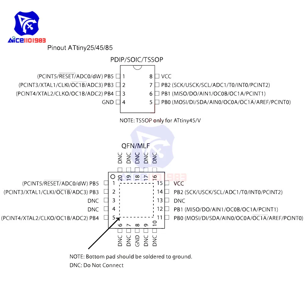 5 шт./лот микросхема ATTINY85-20PU ATTINY85 MCU 8BIT ATTINY 20 МГц 8 Pin DIP-8 ATTINY85 микроконтроллер