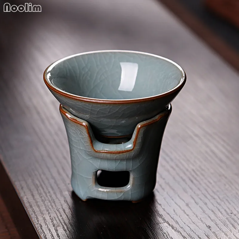 

NOOLIM Creative Celadon Tea Strainer Tea Leak Ceramic Kung Fu Tea Set Tea Ceremony Accessories Filter Desktop Ornament