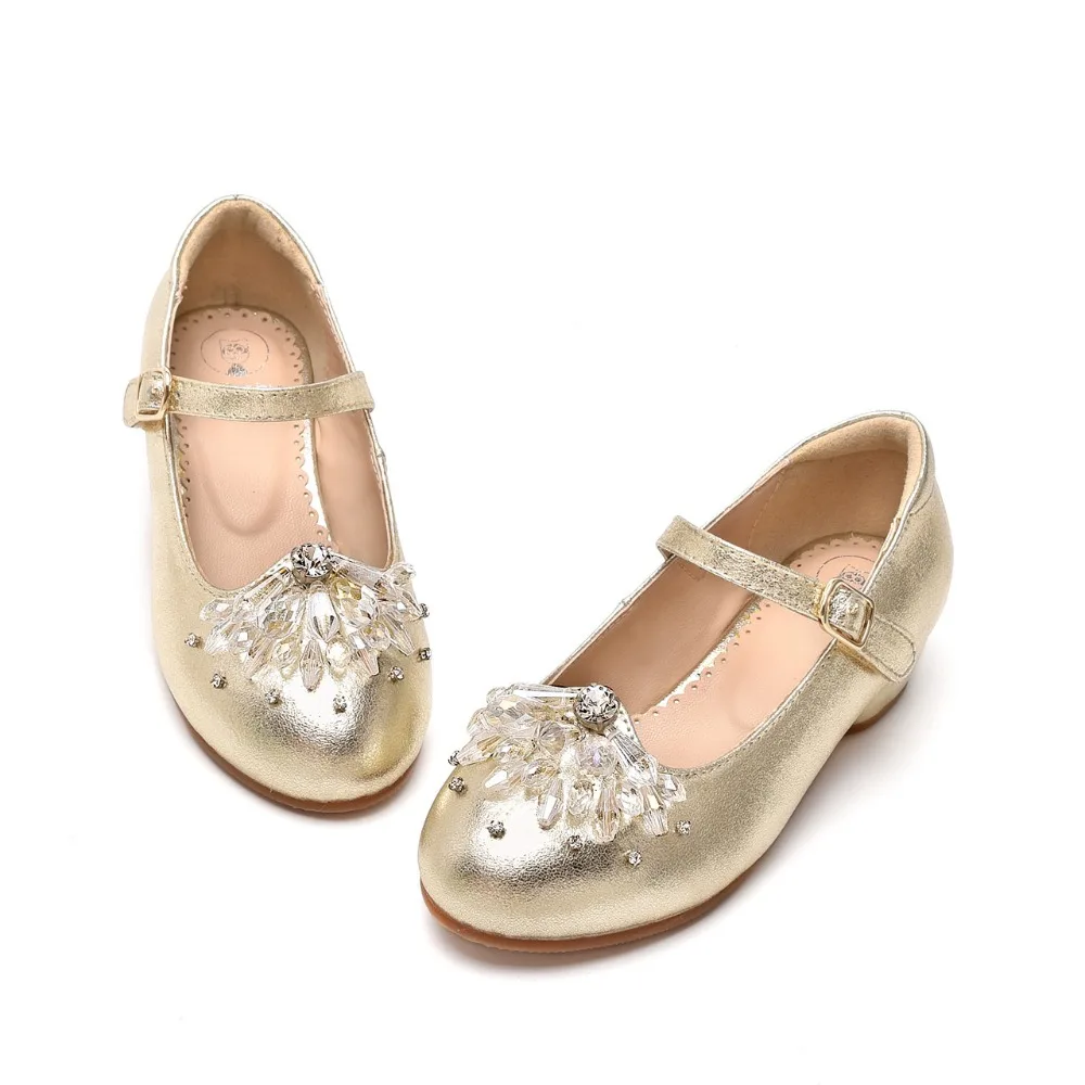 

Mr.baby Original kids shoes 2019 New Spring and Autumn Diamond Princess Girl Gift box Dancing shoes Leather shoes