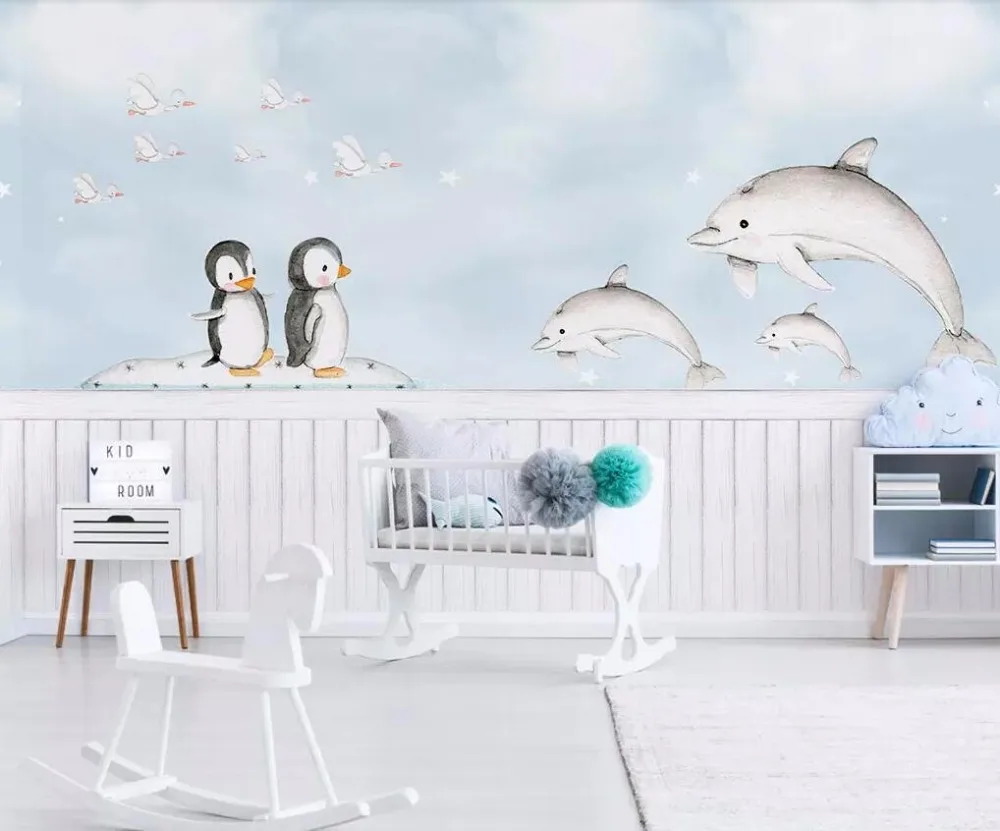 3D пользовательские фото мультфильм обои для гостиной скандинавские Ручная