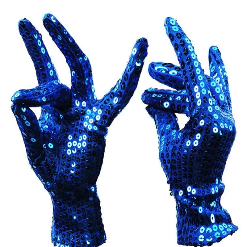 1 Pair Michael Jackson Sequined gloves Evening Party Costume Gloves dance at the kindergarten's Kids Gloves 10 colors