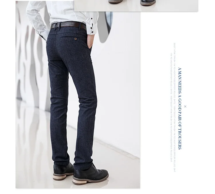 Осенние и зимние высококачественные мужские брюки, одноцветные повседневные штаны Mianma, мужские деловые прямые длинные штаны