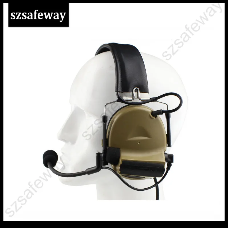 Latest high quality Tactical Headset Noise Reduction Canceling headphone Electronic Sound Pickup Comtac II for Two 5