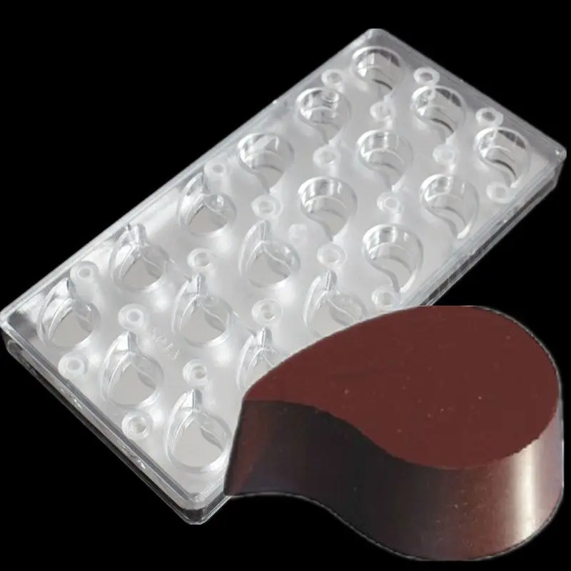 

polycarbonate chocolate molds Water drop shaped magnetic chocolate mold for transfer sheet
