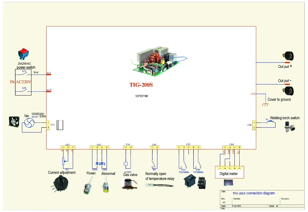 YDT PCB WS250 IGBT управление одной печатной платы с функциями TIG/MMA для сварочного аппарата AC220V