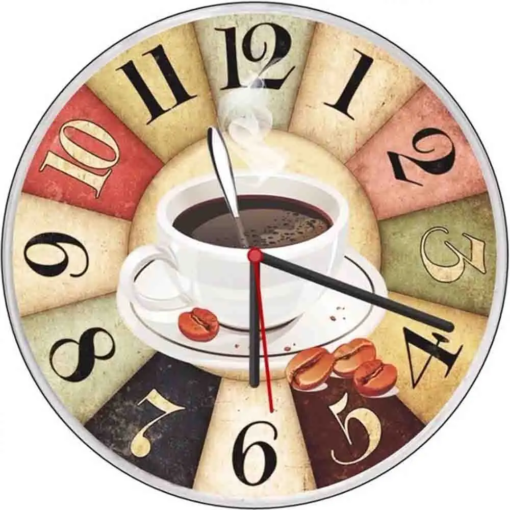 

Full Round Drill 5D DIY Diamond Painting "coffee clock"Pattern Diamonds Embroidery Cross Stitch Mosaic Home Decor Gift