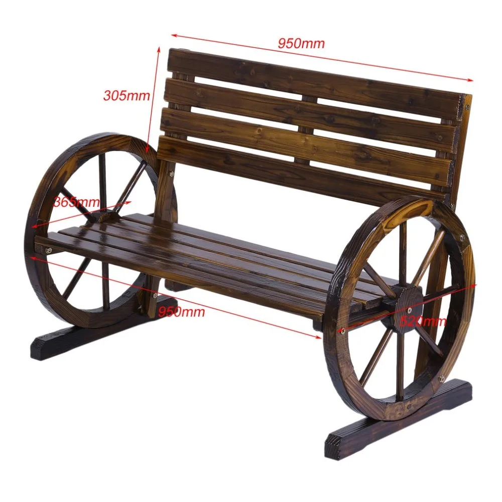 Patio Garden Park Wooden Wagon Wheel Bench Rustic Wood Design Patio Garden Park Wooden Wagon Wheel Bench Rustic Wood Design Outdoor Furniture For Home Decoration In Chairs From On