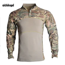 Tactical Combat Shirt Men Cotton Military Uniform Camouflage T Shirt Man Long Sleeve Airsoft Army T-shirts Male Tops Paintball Tactical Combat Shirt Men Cotton Military Uniform Camouflage T Shirt Man Long Sleeve Airsoft Army T-shirts Male Tops Paintball