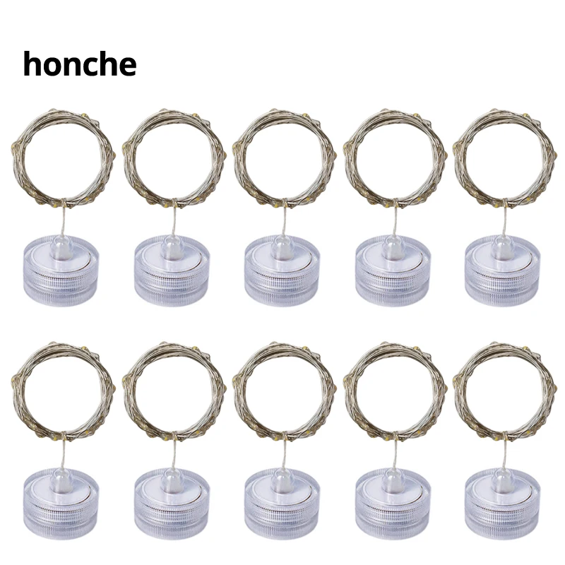 

10PCS 1M Submersible LED String Light Copper Wire Waterproof Fairy Holiday Halloween Christmas Garden Garland Curtain Decoration